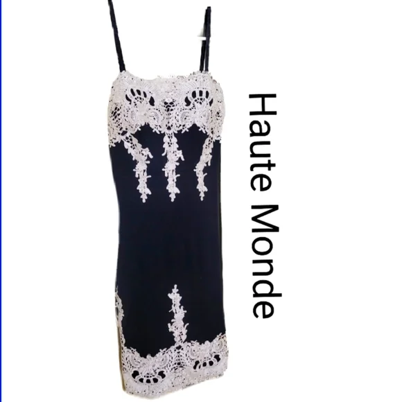 Haute Monde | Dresses | Classy Well Fitted Black White Dress With Lace  Embellishments | Poshmark